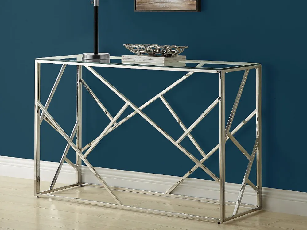 Sidetable ATHENA - Gehard glas en staal - Chroomkleurig PASCAL MORABITO