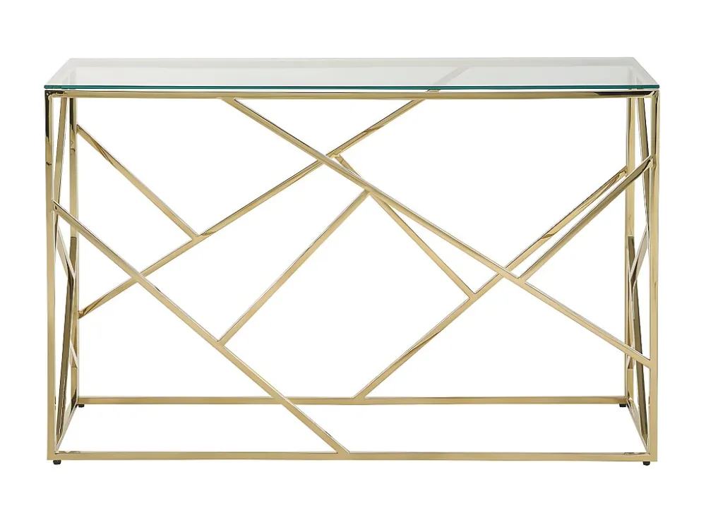 Sidetable ATHENA - Gehard glas en staal - Goudkleurig PASCAL MORABITO