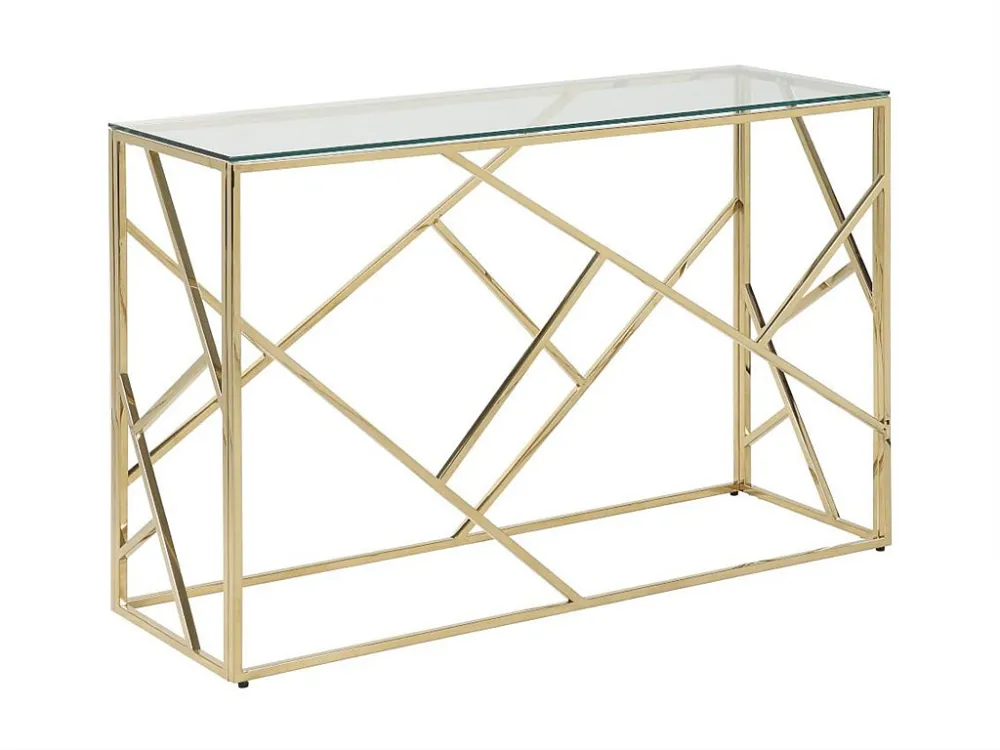 Sidetable ATHENA - Gehard glas en staal - Goudkleurig PASCAL MORABITO