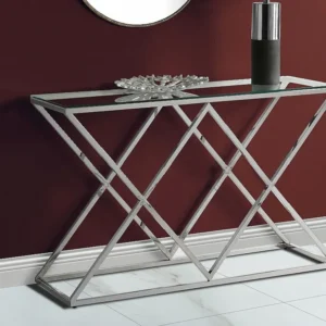 Sidetable CHARLOTTE - Gehard glas en staal - Chroomkleurig PASCAL MORABITO