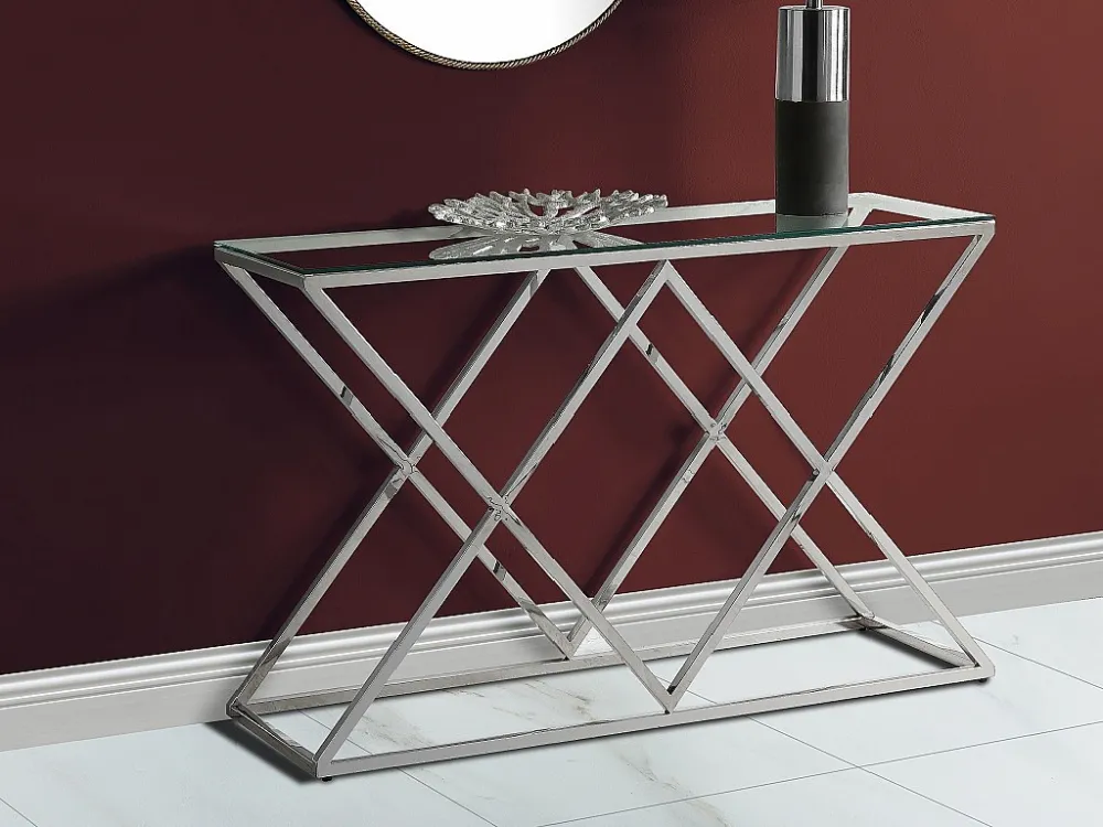 Sidetable CHARLOTTE - Gehard glas en staal - Chroomkleurig PASCAL MORABITO