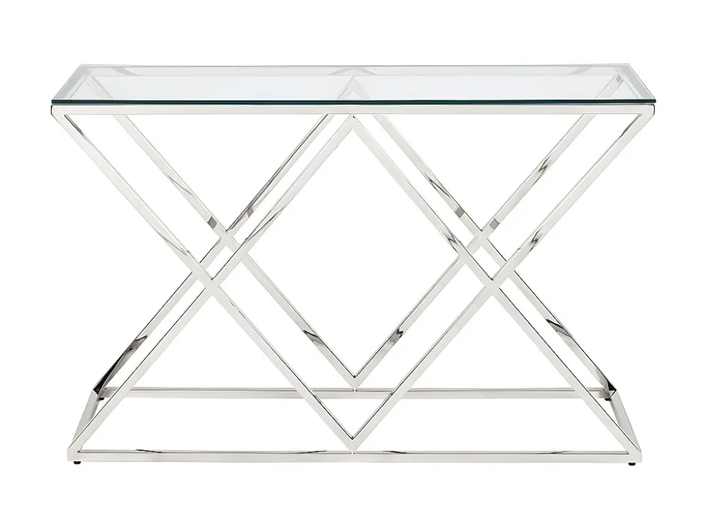 Sidetable CHARLOTTE - Gehard glas en staal - Chroomkleurig PASCAL MORABITO