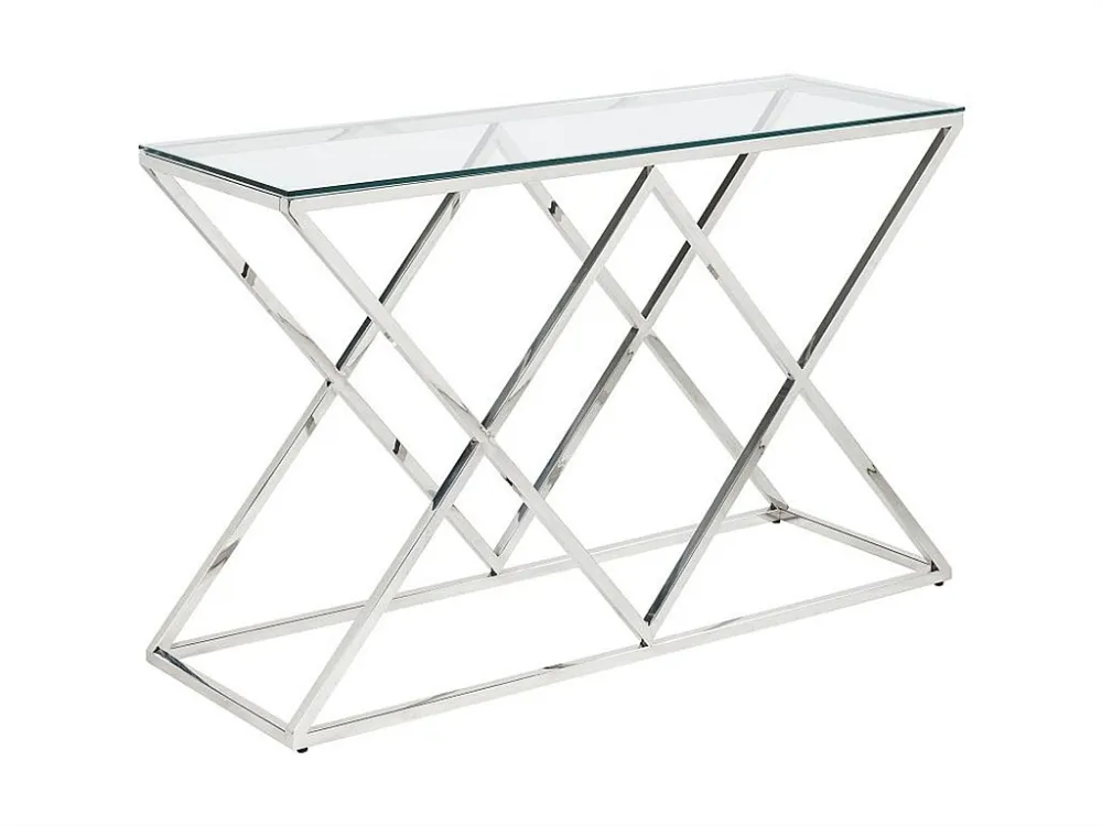 Sidetable CHARLOTTE - Gehard glas en staal - Chroomkleurig PASCAL MORABITO