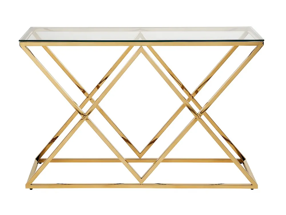 Sidetable CHARLOTTE - Gehard glas en staal - Goudkleurig PASCAL MORABITO