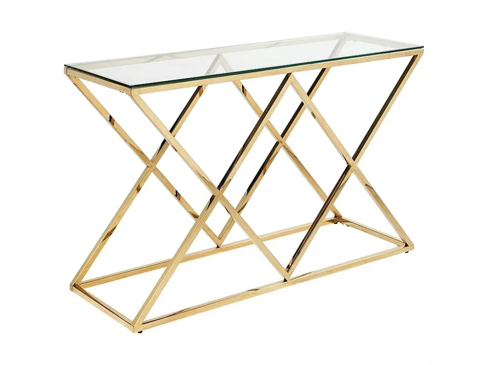 Sidetable CHARLOTTE - Gehard glas en staal - Goudkleurig PASCAL MORABITO