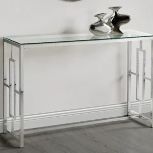 Sidetable CLOTILDE - Gehard glas en staal - Chroomkleurig PASCAL MORABITO