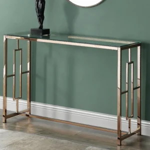 Sidetable CLOTILDE - Gehard glas en staal - Koperkleurig PASCAL MORABITO