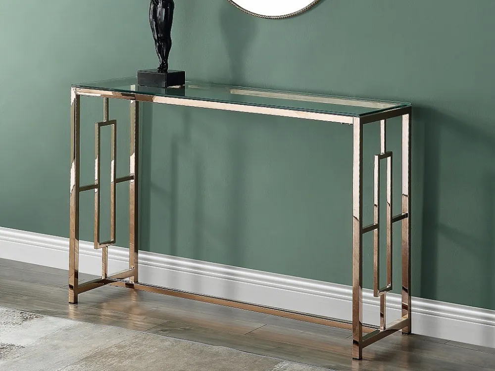 Sidetable CLOTILDE - Gehard glas en staal - Koperkleurig PASCAL MORABITO