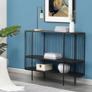 Sidetable ALEXIA - Metaal - 2 planken - Kleur: zwart
