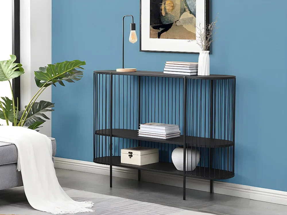 Sidetable ALEXIA - Metaal - 2 planken - Kleur: zwart