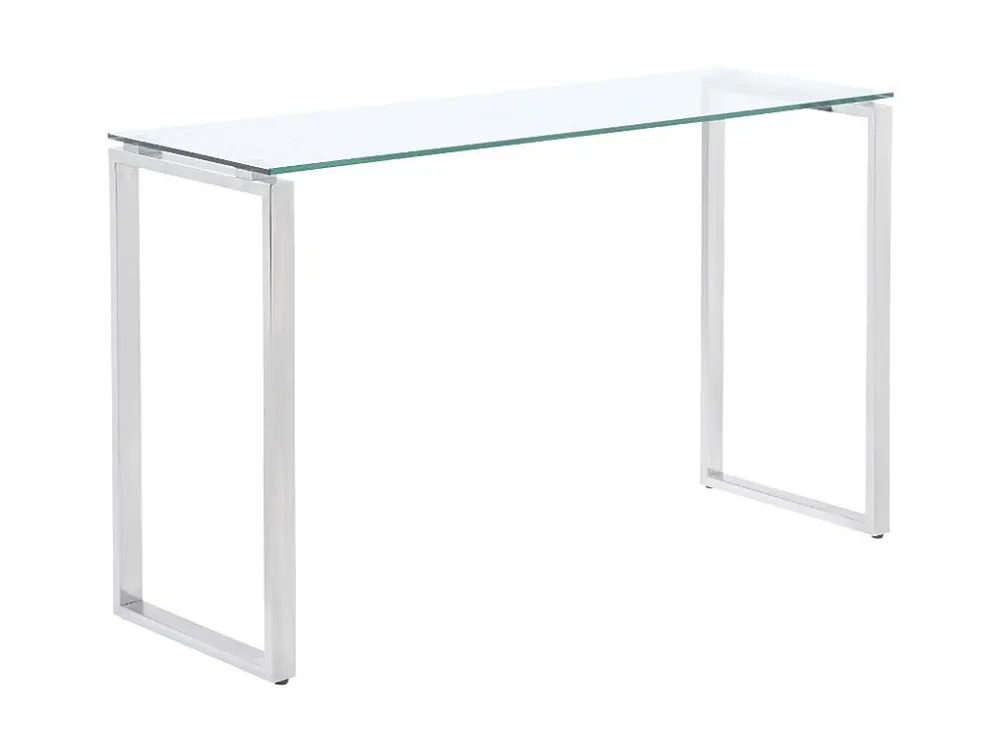 Sidetable FREYA - Gehard glas en gechroomd metaal