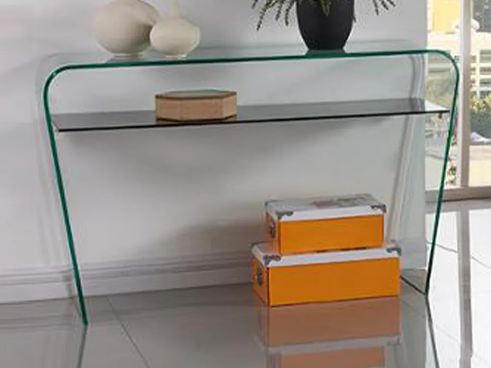 Sidetable KELLY - Gehard glas - zwart gelakt blad