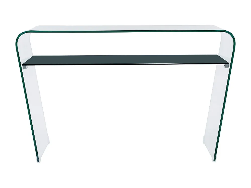 Sidetable KELLY - Gehard glas - zwart gelakt blad