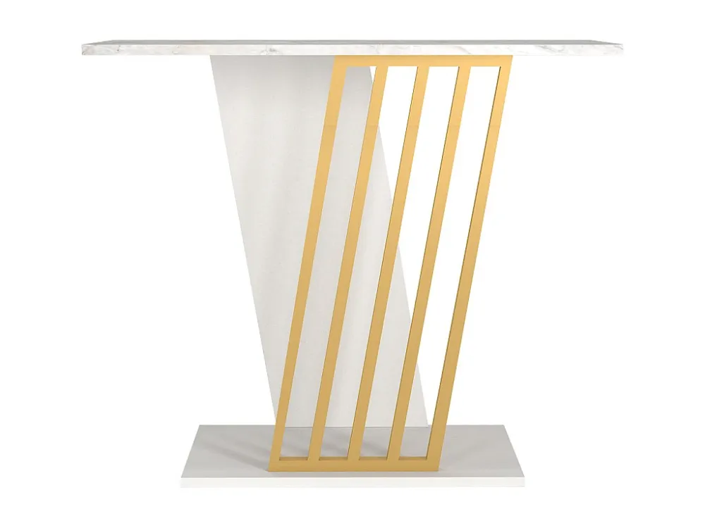 Sidetable - Kleuren: look van wit marmer en goud - ORSONA