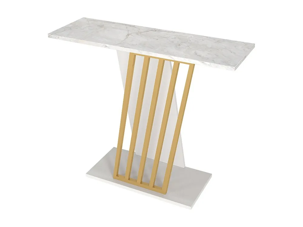Sidetable - Kleuren: look van wit marmer en goud - ORSONA