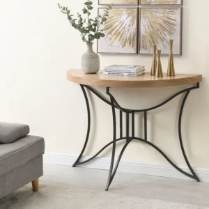 Sidetable mdf en metaal - Houtlook en zwart - LOLANA - Koop nu goedkoop online