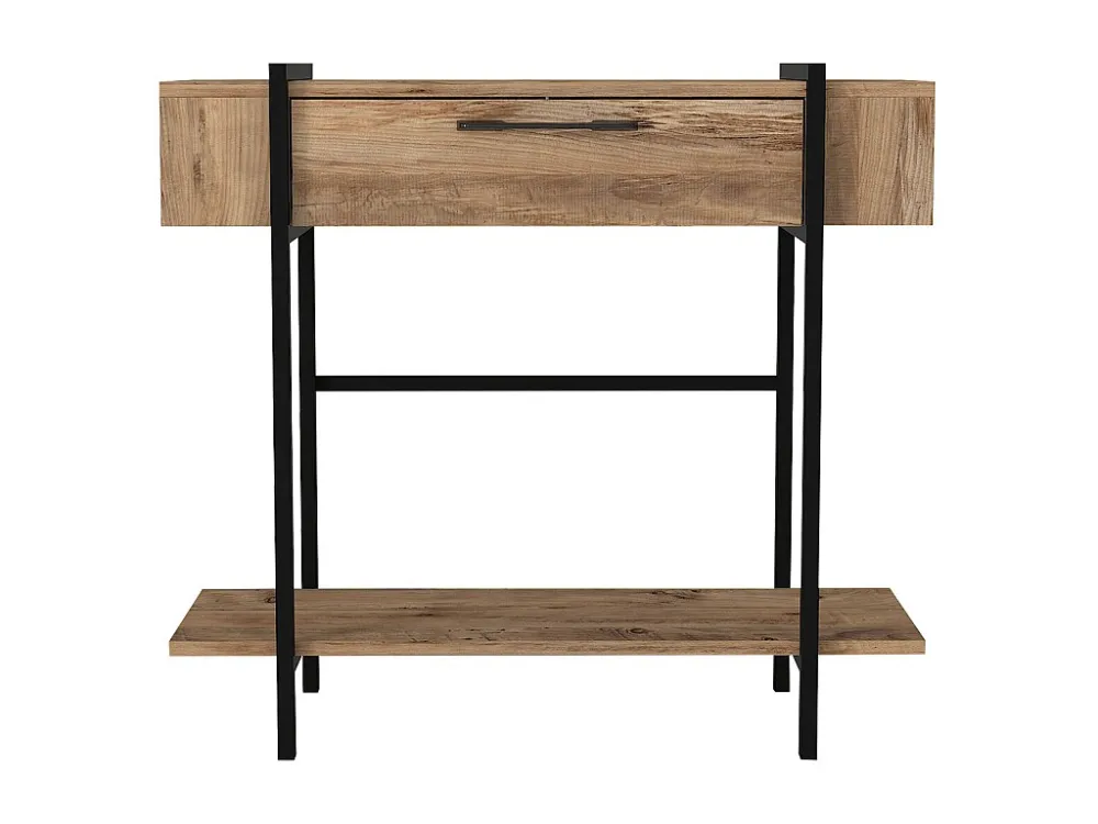 Sidetable met 1 deurtje en 1 legplank - Lichte houtlook en zwart - CHENOA - Koop nu online