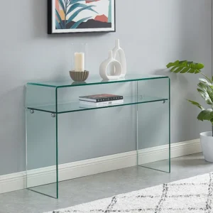 Sidetable - 1 nis - Gehard glas - Transparant - STILEOS - Koop nu uw online meubelshop
