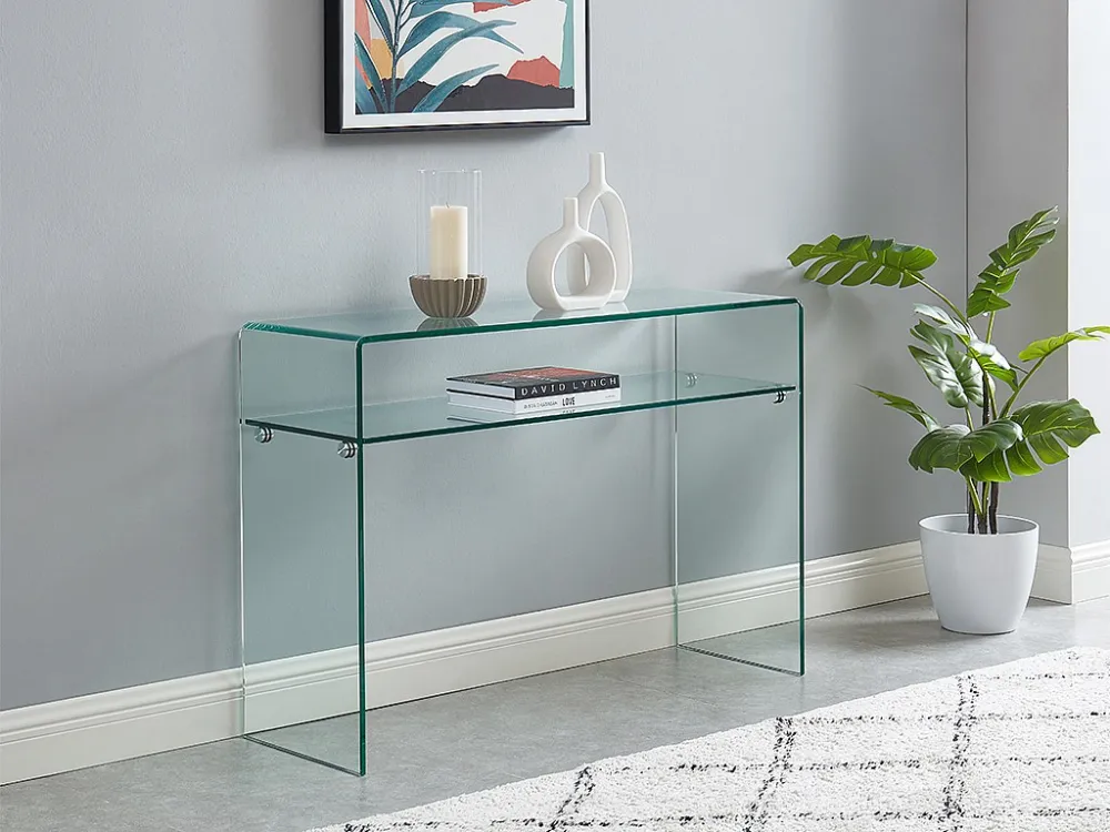 Sidetable - 1 nis - Gehard glas - Transparant - STILEOS - Koop nu uw online meubelshop