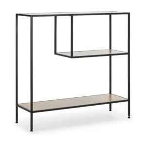 Hal Ines met 2 planken, Kleur Eiken/Zwart VS Venta-stock