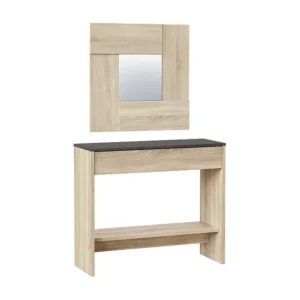 Halmeubel Pablo 1 lade + spiegel, eiken en roestkleur VS Venta-stock