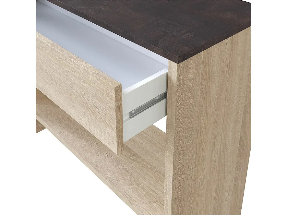 Halmeubel Pablo 1 lade + spiegel, eiken en roestkleur VS Venta-stock