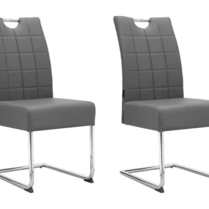 Eetkamerstoel 2 PK Lichtgrijs PU Loft24