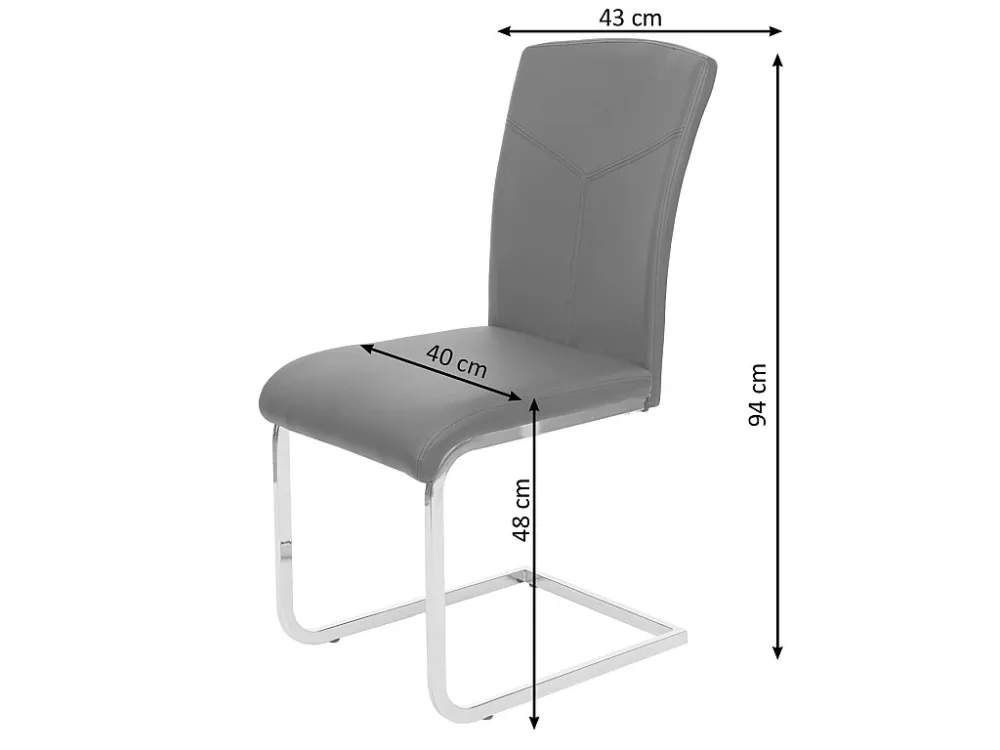 Eetkamerstoel MCW-F36 (set van 2), kunstleer, zwart