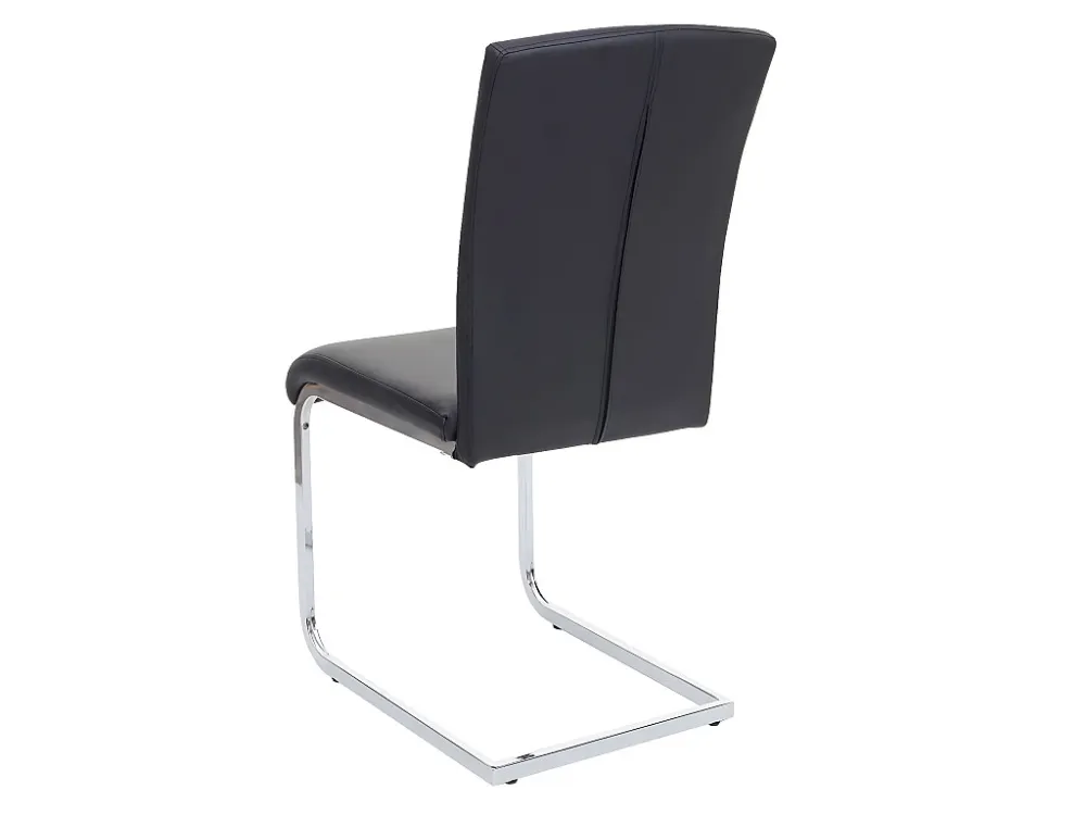 Eetkamerstoel MCW-F36 (set van 2), kunstleer, zwart