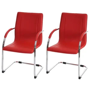 Perm eetkamerstoel (set van 2), rood MCW