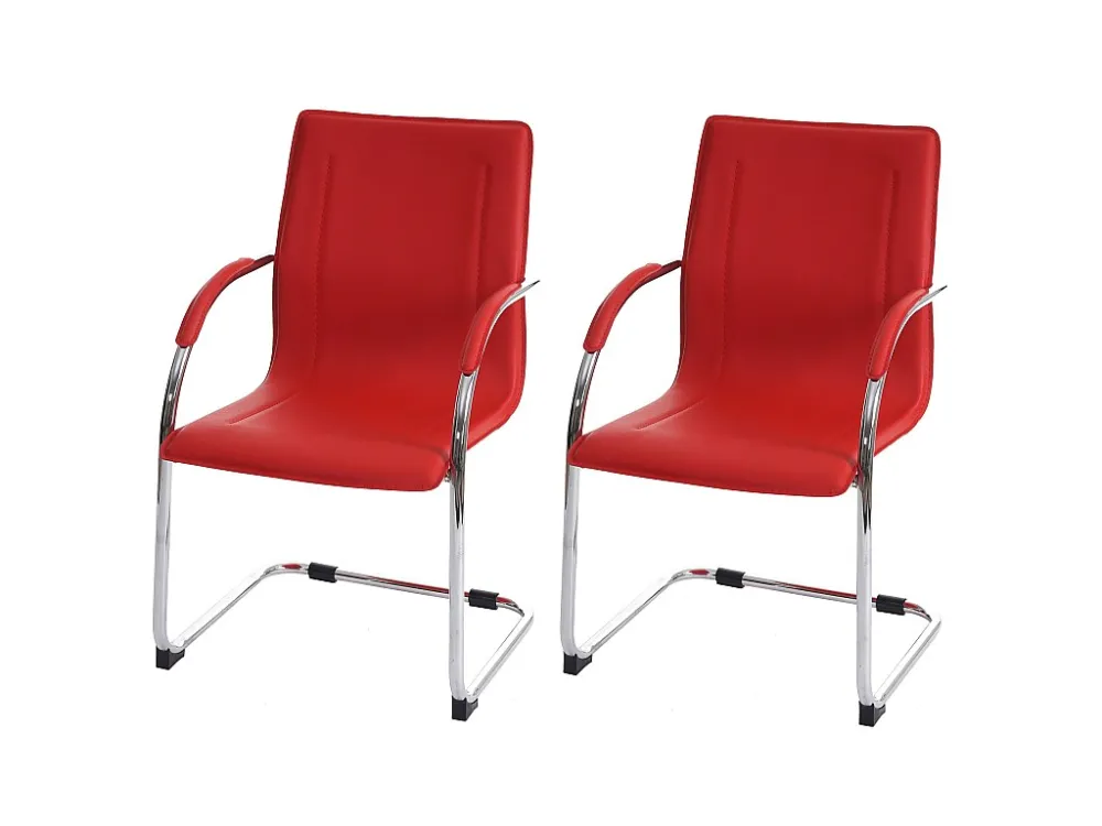 Perm eetkamerstoel (set van 2), rood MCW