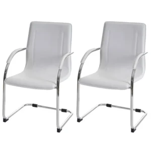 Perm eetkamerstoel (set van 2), wit MCW