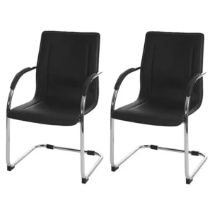 Perm eetkamerstoel (set van 2), zwart MCW