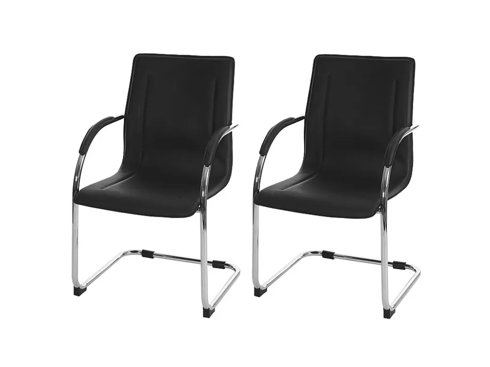 Perm eetkamerstoel (set van 2), zwart MCW