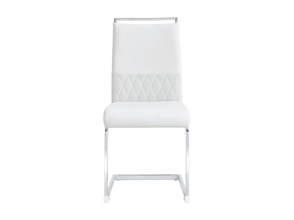 Set van 4 eetkamerstoelen - kunstleer en linnen rugleuning - wit ModernLuxe
