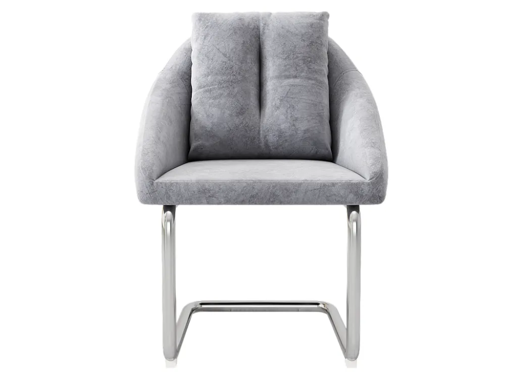 Set van 4 Velvet stoelen - metalen structuur - Grijs ModernLuxe