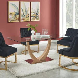Set van 2 stoelen van velours en goudkleurig roestvrij staal - Zwart - PORILASO PASCAL MORABITO