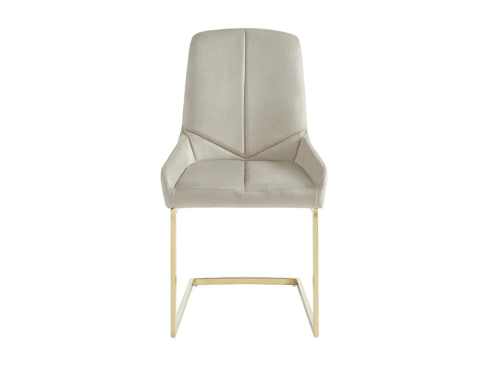 Set van 6 stoelen fluweel en metaal - Beige - BERLONA