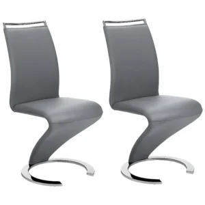 Set van 2 stoelen TWIZY - grijs kunstleer
