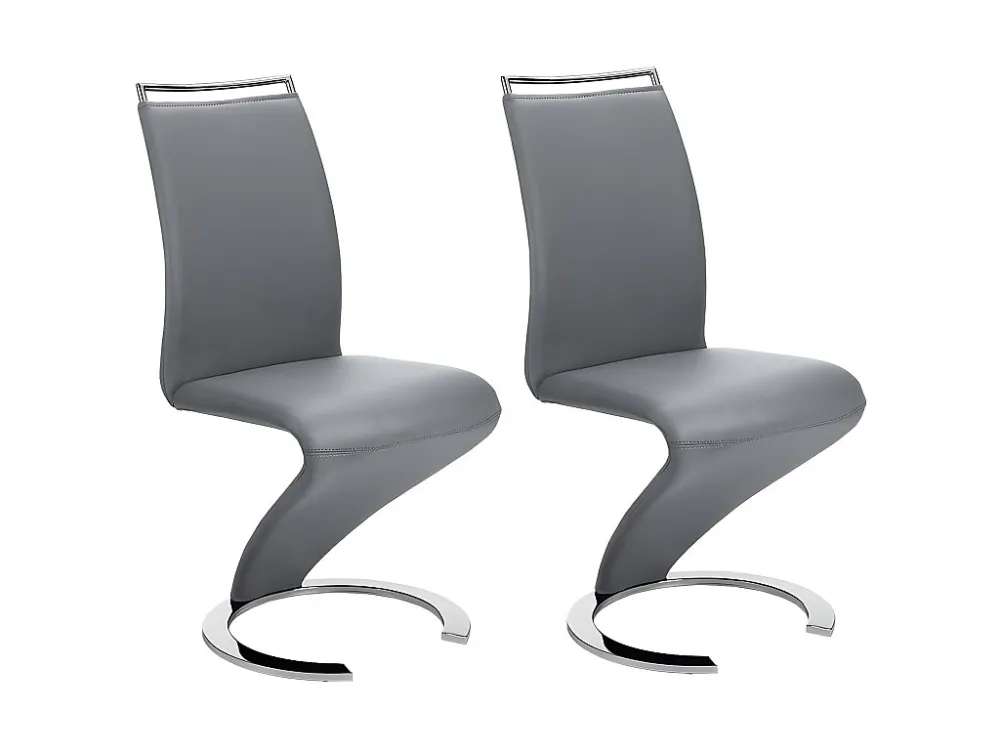 Set van 2 stoelen TWIZY - grijs kunstleer
