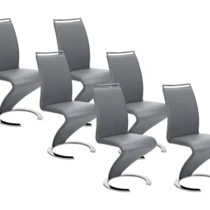 Set van 6 stoelen TWIZY - Kunstleer grijs
