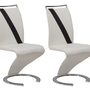 Set van 2 stoelen TWIZY - Kunstleer - Kleur zwart en wit
