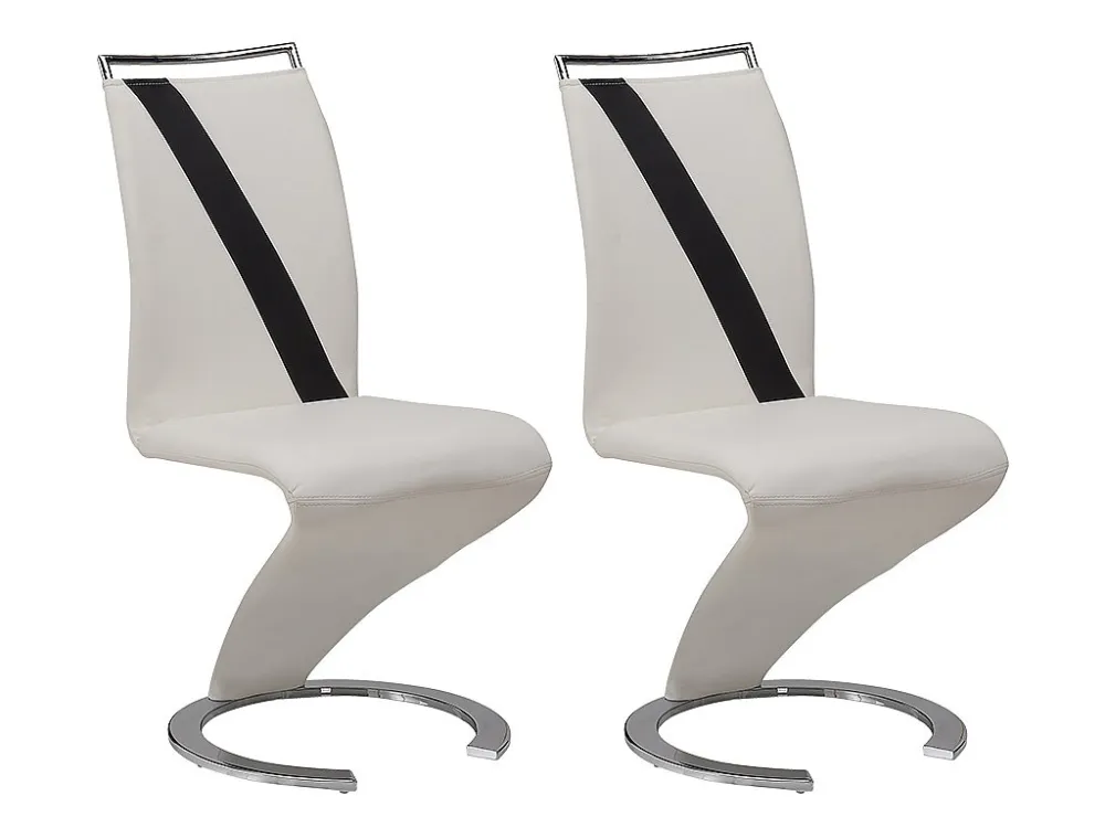 Set van 2 stoelen TWIZY - Kunstleer - Kleur zwart en wit