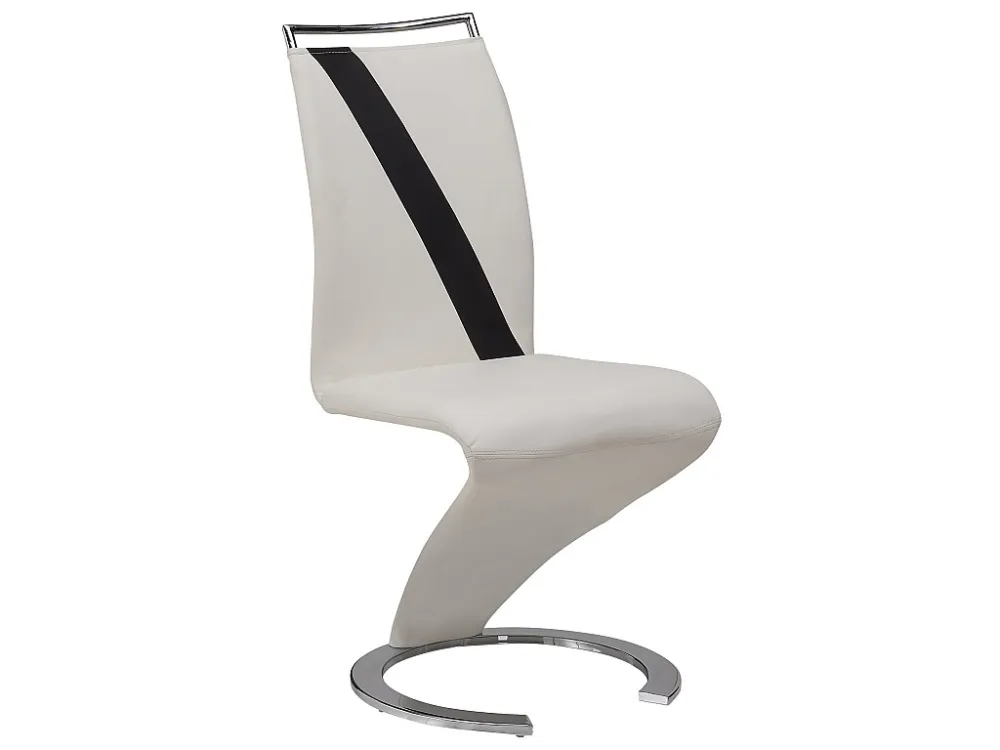 Set van 2 stoelen TWIZY - Kunstleer - Kleur zwart en wit