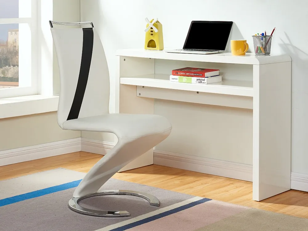 Set van 2 stoelen TWIZY - Kunstleer - Kleur zwart en wit