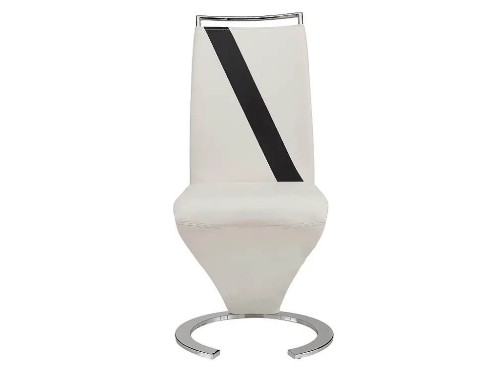 Set van 6 stoelen TWIZY - Kunstleer - Kleur zwart en wit