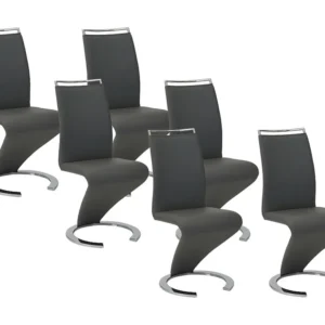 Set van 6 stoelen TWIZY - Kunstleer zwart