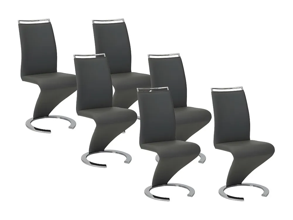 Set van 6 stoelen TWIZY - Kunstleer zwart