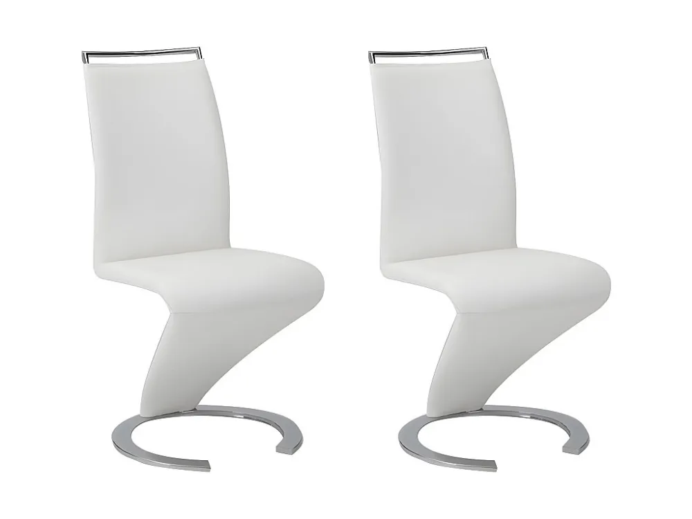 Set van 2 stoelen TWIZY - wit kunstleer