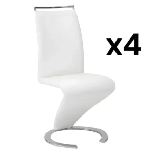 Set van 4 stoelen TWIZY - Wit kunstleer